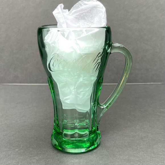 Coca Cola Dining Cocacola Vintage Green Glass Mug With Handle Poshmark